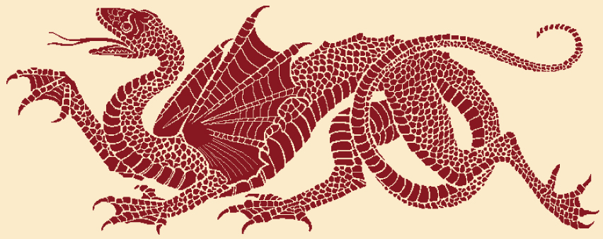 Heraldic Dragon Counted Cross-Stitch Pattern